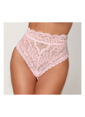 String dentelle taille haute rose - DG1477PNK